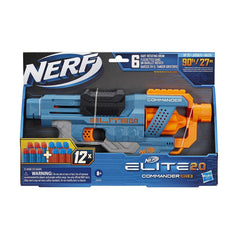 Nerf Elite 2.0 Commander Rd-6 Blaster, 12 Darts, 6-Dart Rotating Drum, Tactical Rails