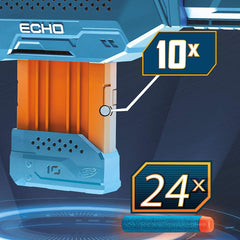 Nerf Elite 2.0 Echo Cs-10 4 In1 Blaster, 24 Darts, 10-Dart Clip, Removable Stock and Barrel Extension