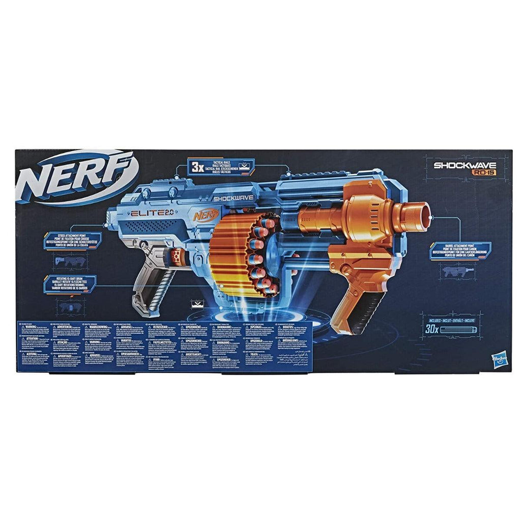 Buy Nerf Elite 2.0 Shockwave RD-15 Toy Blaster, Official Nerf 30 Darts ...
