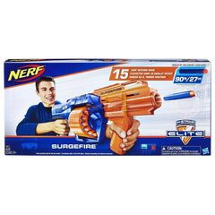 Nerf Elite Strike SurgeFire Blaster ‚Äö√Ñ√¨ 15-Dart Rotating Drum, Slam Fire, Includes 15 Official Nerf Elite Darts ‚Äö√Ñ√¨ for Children, Teens, Adults