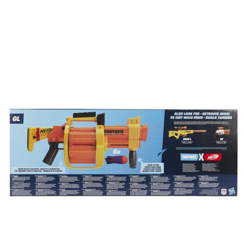 Nerf Fortnite GL Rocket-Firing Blaster -- 6-Rocket Drum, Pump-To-Fire -- Includes 6 Official Nerf Rockets -- For Youth, Teen, Adult