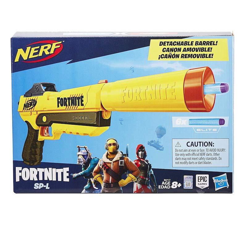 Nerf Fortnite SP-L Elite Dart Blaster with Detachable Barrel, 6 Elite Darts for Youth, Teens, Adults