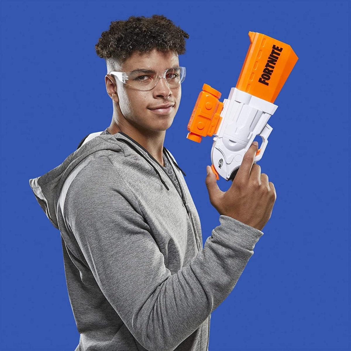 Nerf Fortnite SR Blaster, 4-Dart Hammer Action, Includes Removable Scope and 8 Elite Darts, for Youth, Teens, Adults