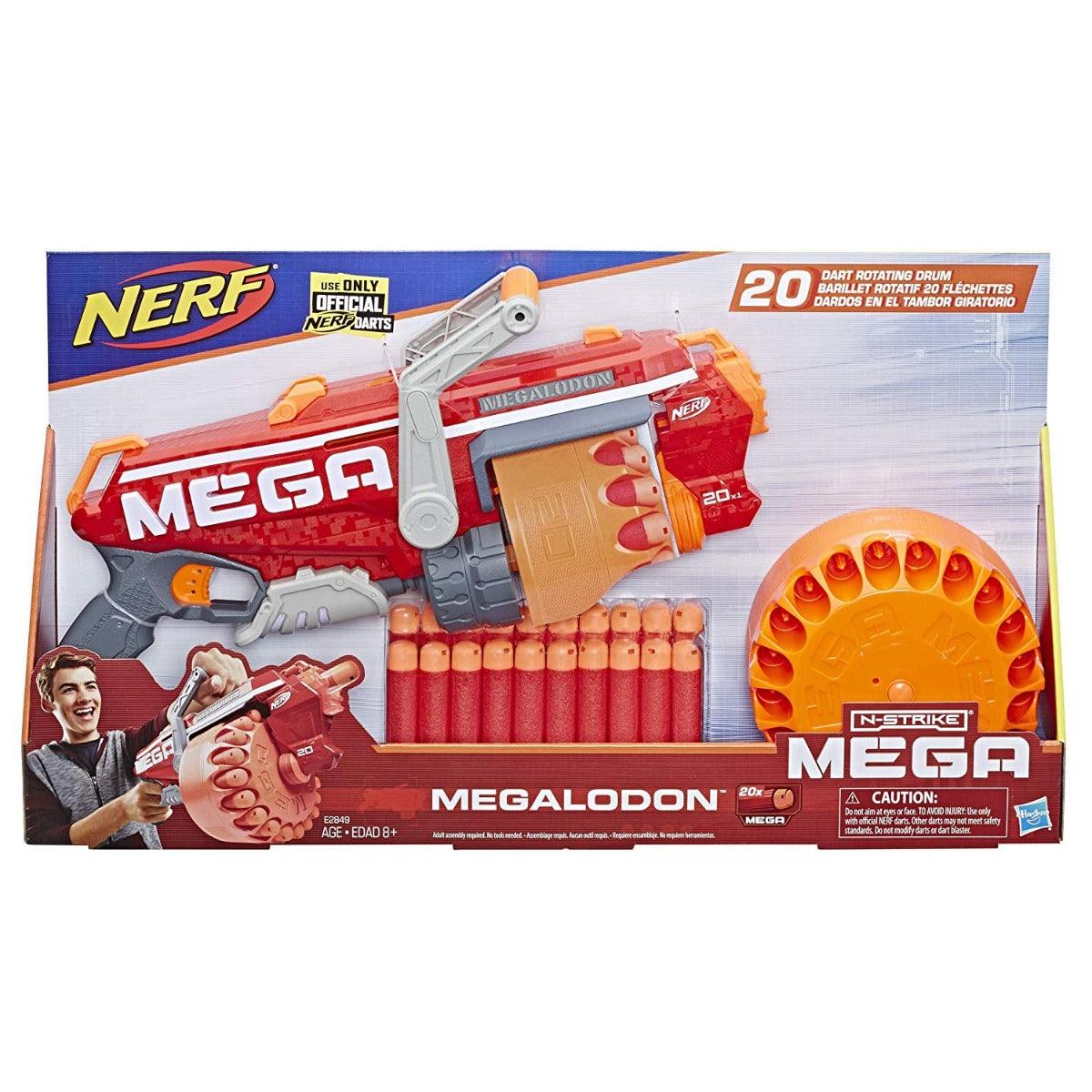 Nerf Megalodon N-Strike Mega Toy Blaster with 20 Official Nerf Mega Whistler Darts