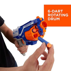 Nerf N-Strike Elite Disruptor Toy Blaster 6-Dart Rotating Drum, Slam Fire, Includes 6 Official Nerf Elite Darts, Toys for Kids, Teens, Adults