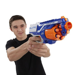 Nerf N-Strike Elite Disruptor Toy Blaster 6-Dart Rotating Drum, Slam Fire, Includes 6 Official Nerf Elite Darts, Toys for Kids, Teens, Adults