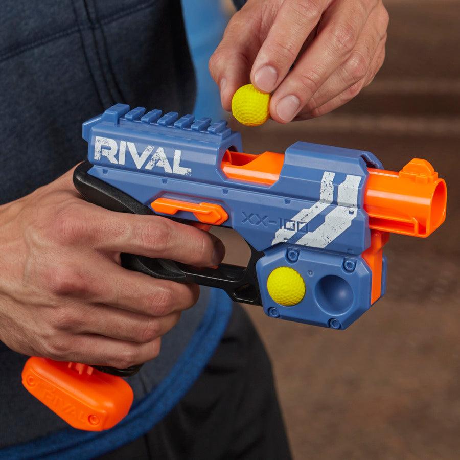 Nerf Rival Knockout XX-100 Blaster -Team Blue, Round Storage, 85 FPS Velocity, Breech Load -- Includes 2 Official Nerf Rival Rounds