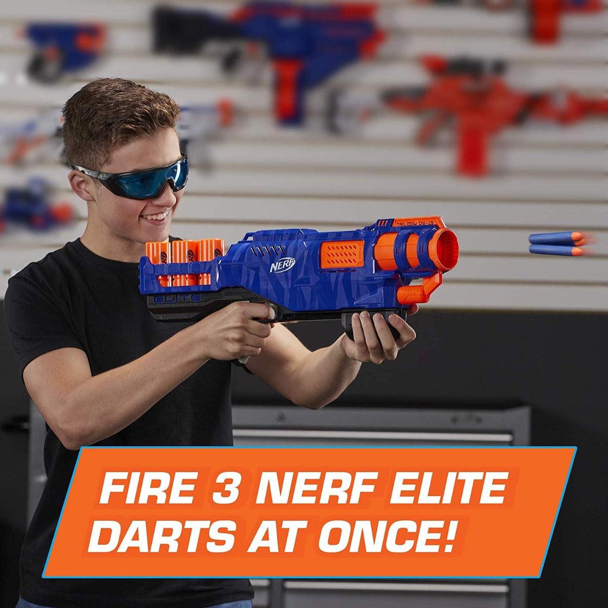 Nerf Trilogy DS-15 N-Strike Elite Toy Blaster with 15 Official Elite Darts and 5 Shells