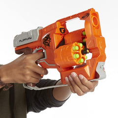Nerf Zombie Strike FlipFury Blaster 2 Flipping 6-Dart Drums ,12 Nerf Zombie Strike Elite Darts