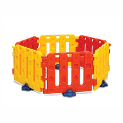 Ok Play Activity Center Play Safety Yard with 6 Panels for Kids, Red & Yellow, Ages 1 to 2 years