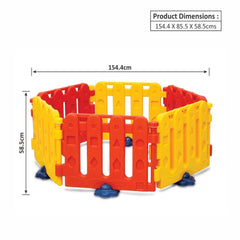 Ok Play Activity Center Play Safety Yard with 6 Panels for Kids, Red & Yellow, Ages 1 to 2 years