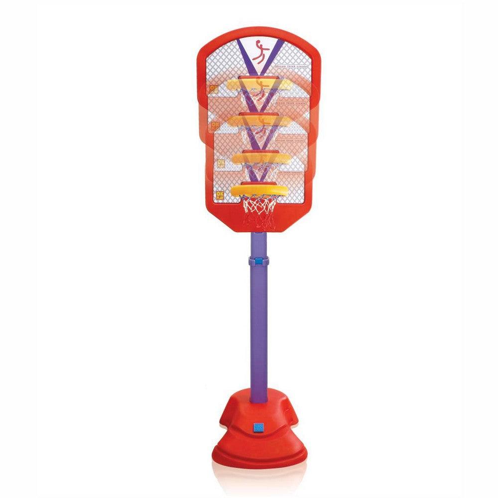 Ok Play Adjustable Basket Ball Set, Red, Ages 5 to 10 years