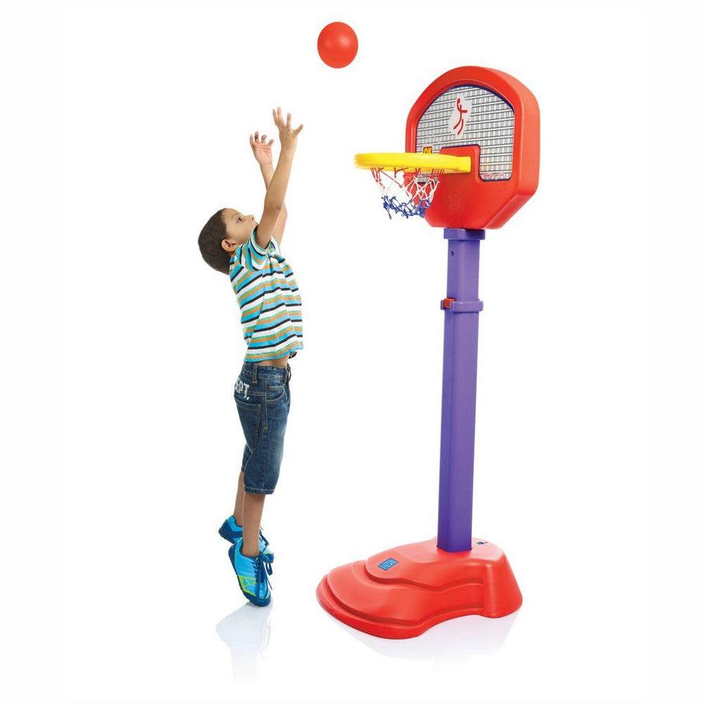 Ok Play Adjustable Basket Ball Set, Red, Ages 5 to 10 years
