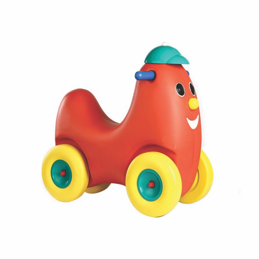Ok Play Humpty Dumpty Push Rider Pony Ride On Toy with Curved Seat for Kids, Red, Ages 2 to 4 years