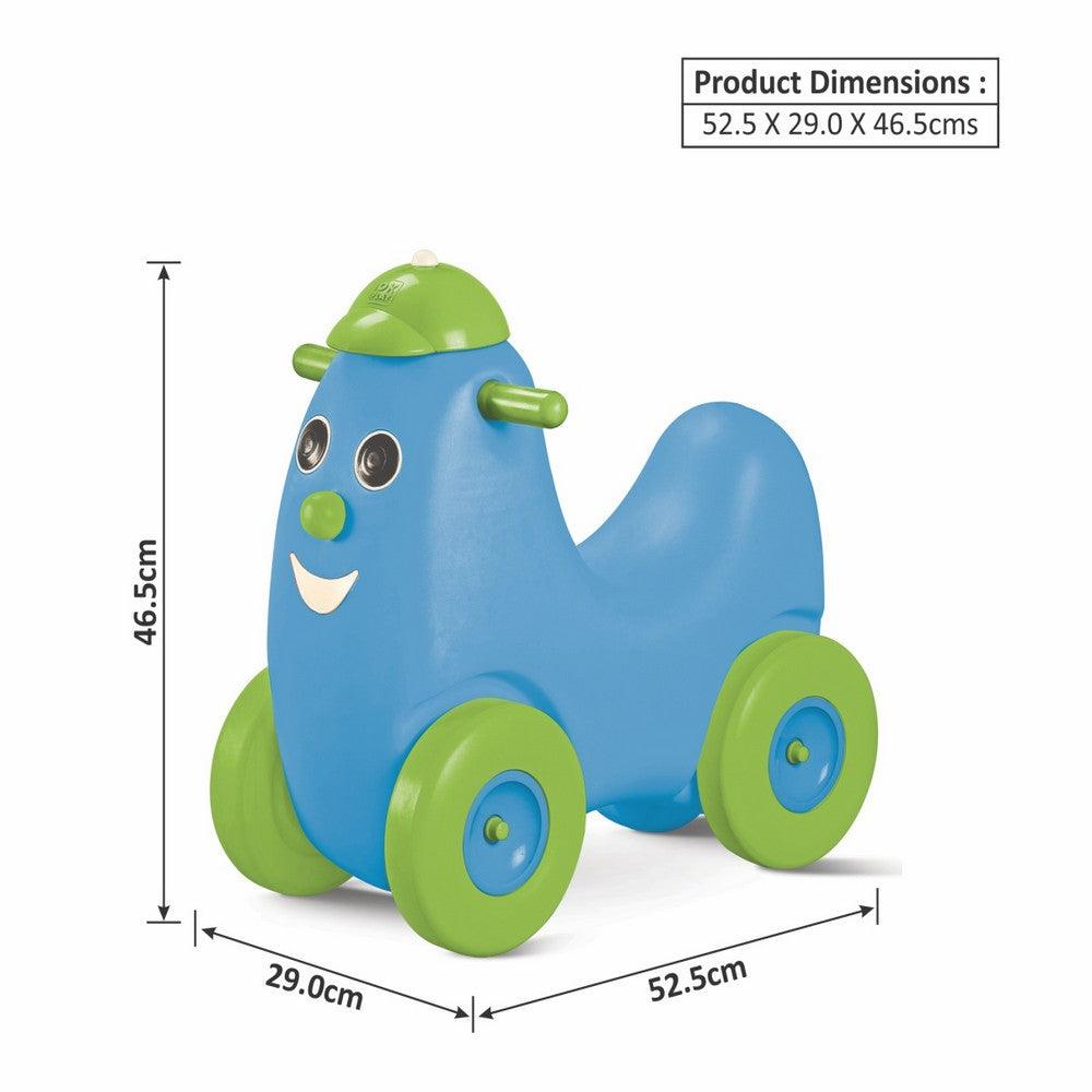 Ok Play Humpty Dumpty Push Rider Pony Ride On Toy with Curved Seat for Kids, Sky Blue, Ages 2 to 4 years