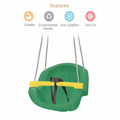 Ok Play Indoor and Outdoor Adjustable Swing for kids, Green, Ages 1 to 4 years