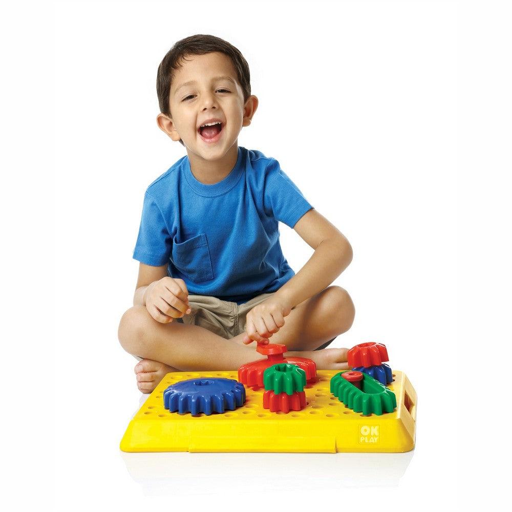 Ok Play Magic Gears Base with Small & Large Gears Toy for Kids, Multicolour, Ages 2 to 4 years