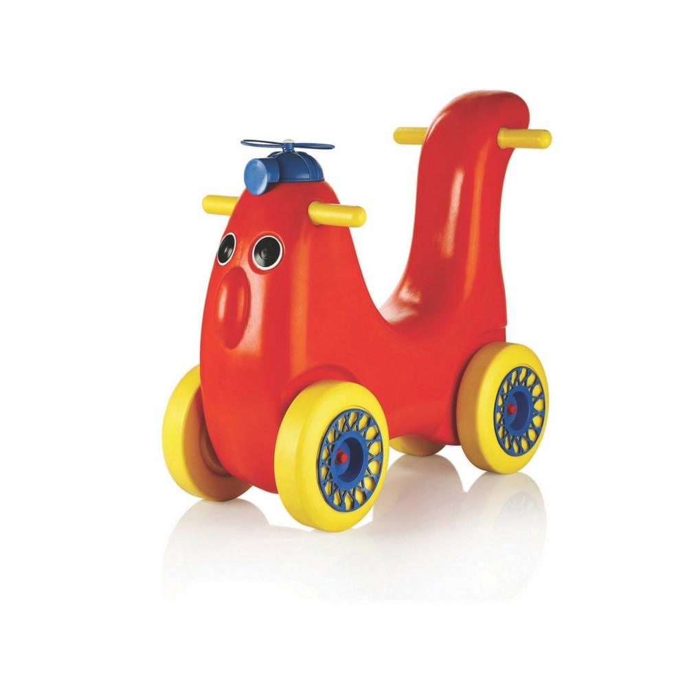 Ok Play Scoot Hoot Push Rider Pony Ride On Toy with Curved Seat for Kids, Red, Ages 2 to 4 years