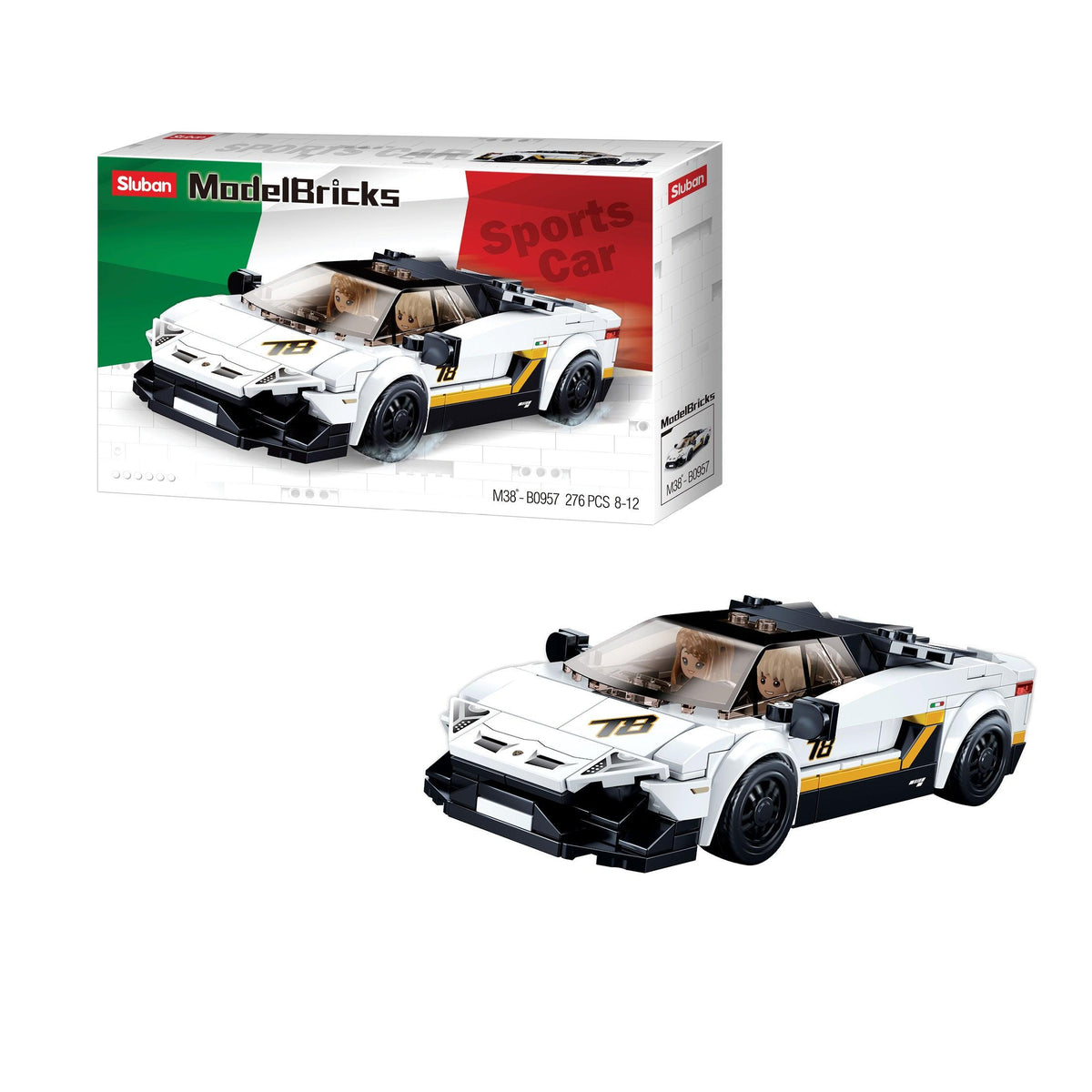 Sluban Racing Car - White, Building Blocks For Ages 6+ - FunCorp India