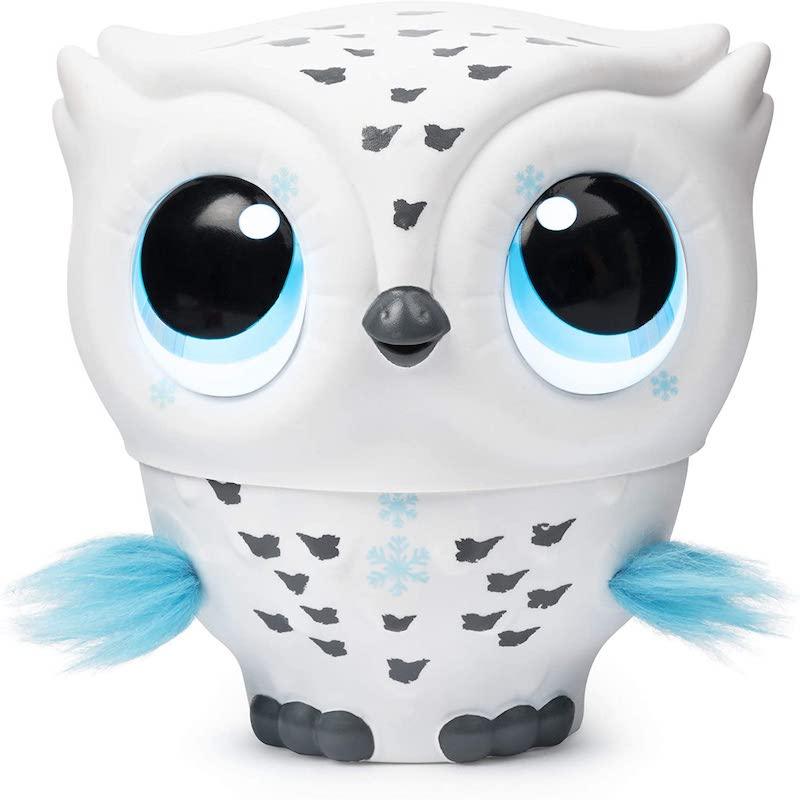 Owleez Flying Baby Owl Interactive Toy with Lights and Sounds, White