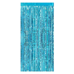 PartyCorp Aqua Blue Foil Curtain Fringe Set, 1 Pack