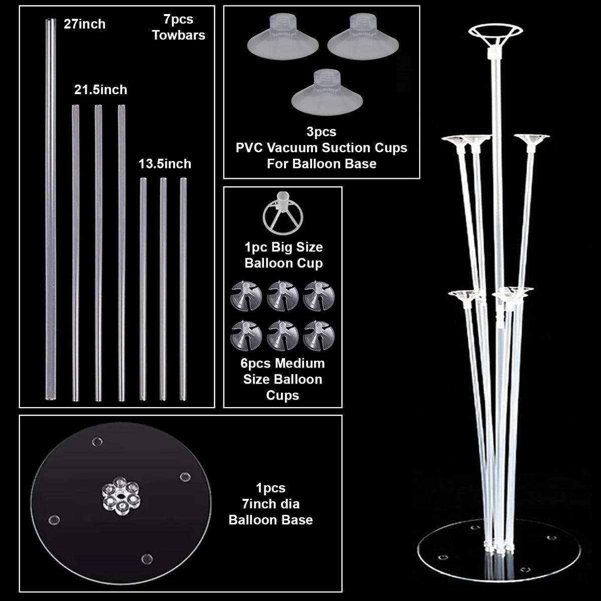 PartyCorp Balloon Stand Small, 1 pc (Includes 7 Balloon Cups and 1 Balloon Base) Balloons Not Included