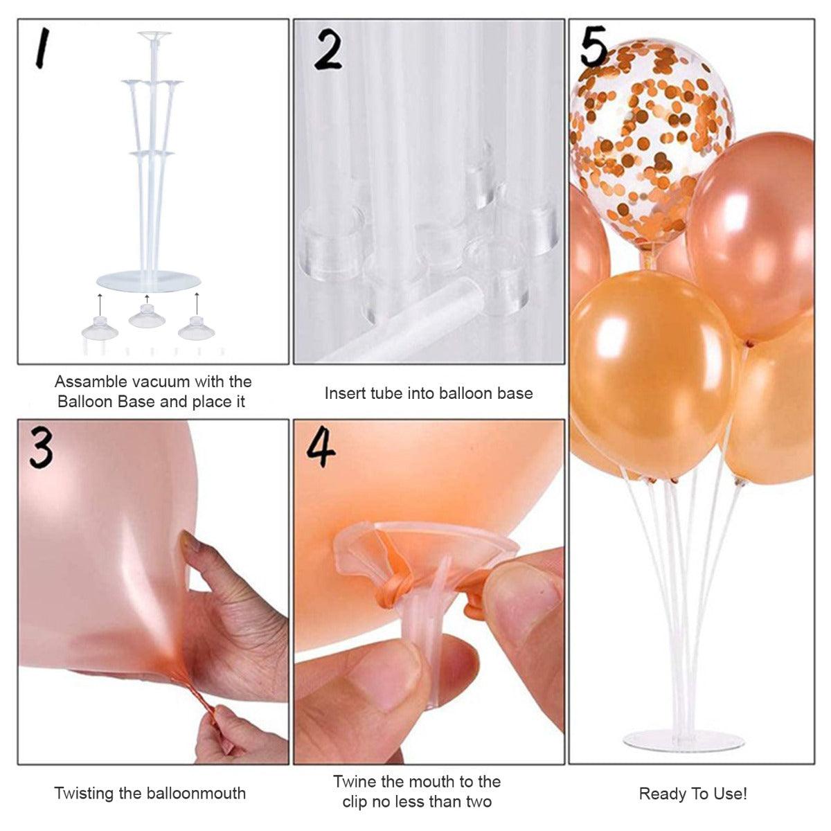 PartyCorp Balloon Stand Small, 1 pc (Includes 7 Balloon Cups and 1 Balloon Base) Balloons Not Included