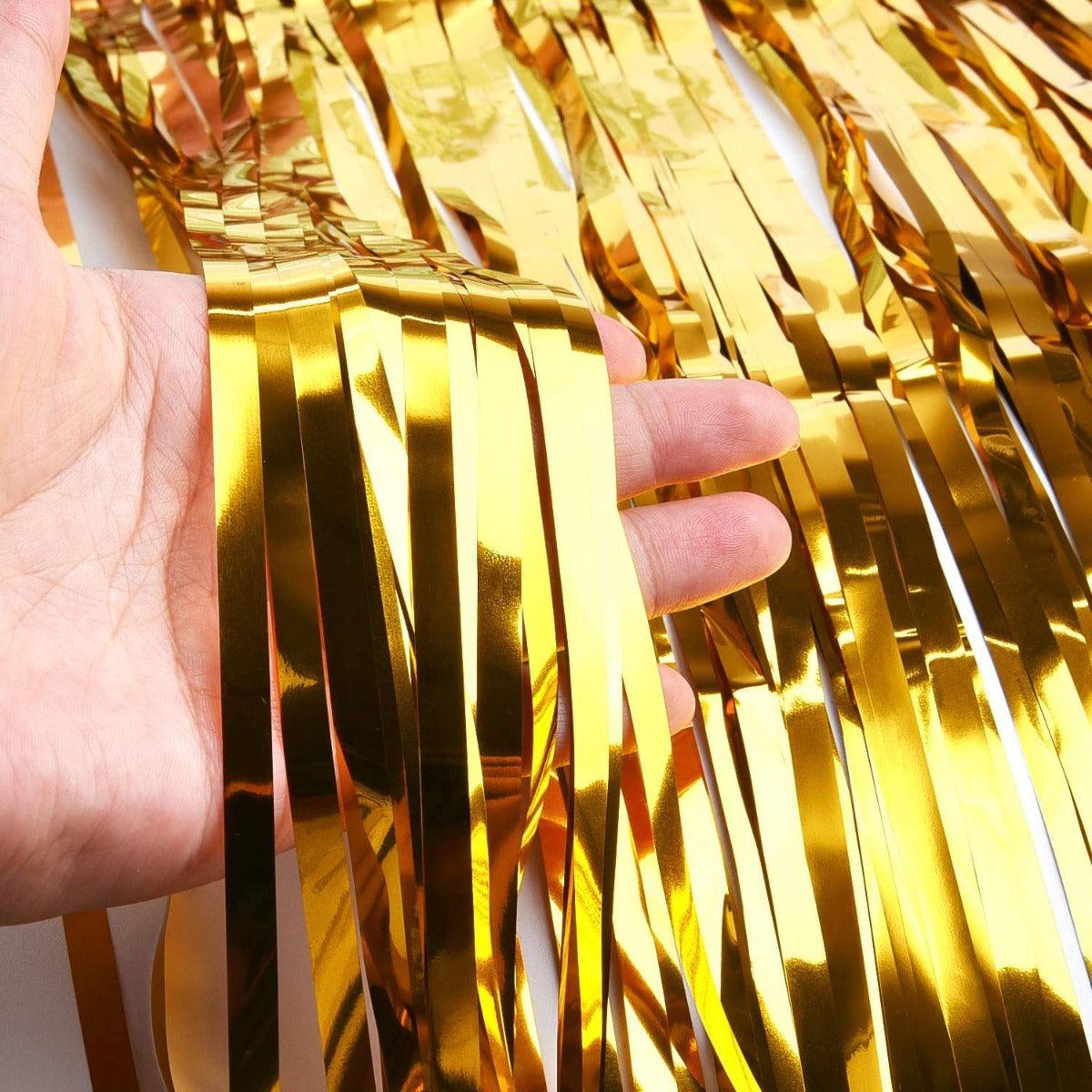 PartyCorp Big Golden Foil Curtain Fringe Set, 1 Pack