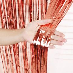 PartyCorp Big Rose Gold Foil Curtain Fringe Set, 1 Pack
