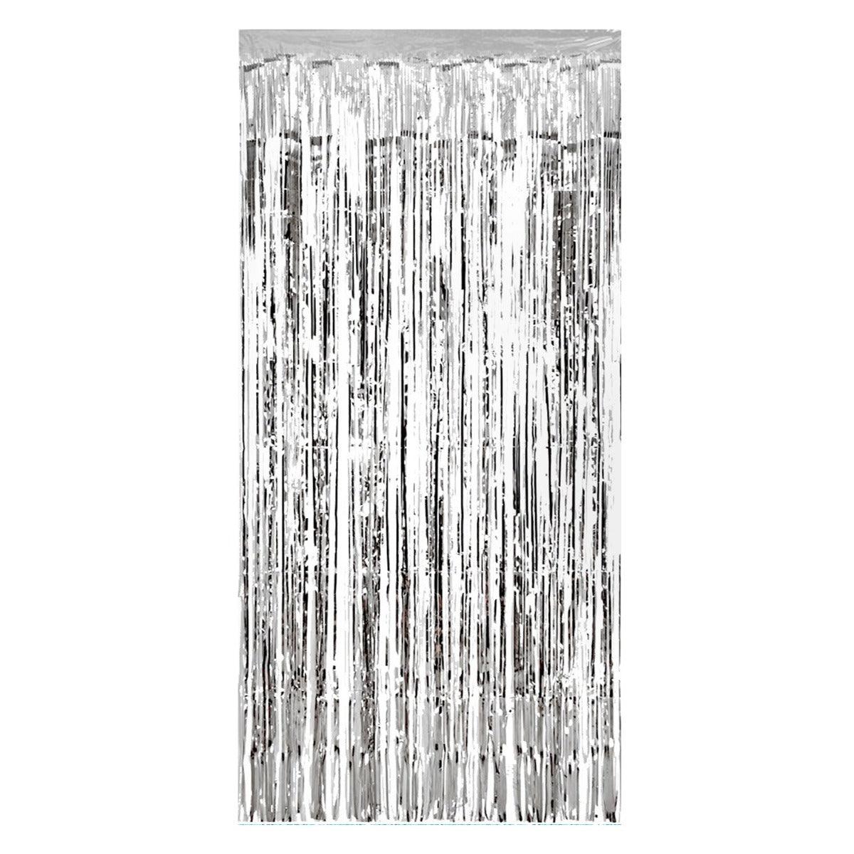PartyCorp Big Silver Foil Curtain Fringe Set, 1 Pack