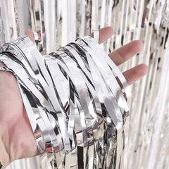 PartyCorp Big Silver Foil Curtain Fringe Set, 1 Pack