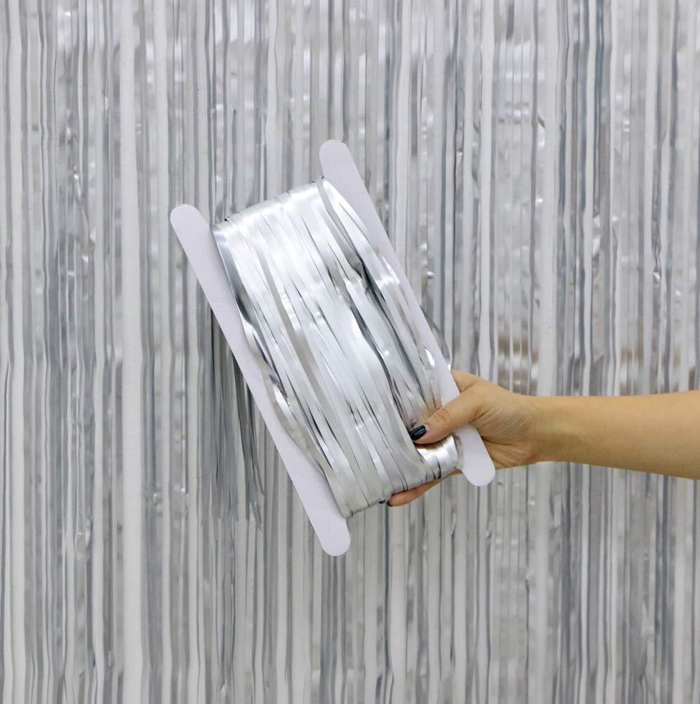 PartyCorp Big Silver Foil Curtain Fringe Set, 1 Pack