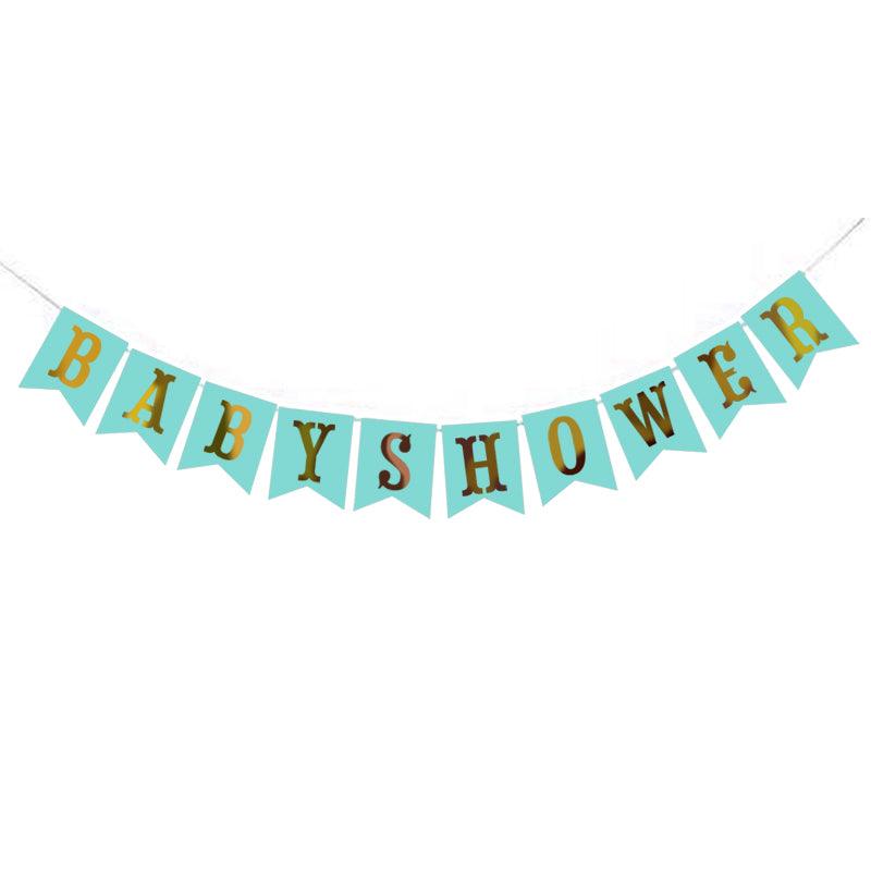 PartyCorp Blue & Gold Baby Shower Printed Wall Banner Decoration Set