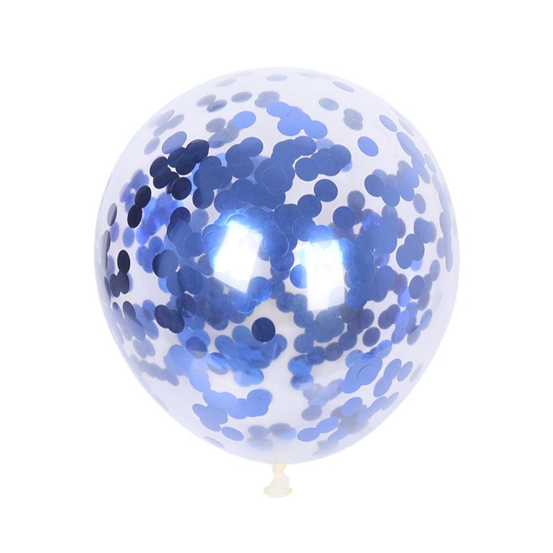 PartyCorp Blue Metallic Confetti Balloon For Party Decorations, DIY Pack Of 5