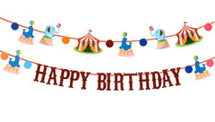 PartyCorp Circus Carnival Themed Happy Birthday Wall Banner Decoration for Kids, Birthday Party Supplies