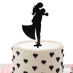 PartyCorp Couple Romantic Pose B Cake Topper For Wedding/Anniversary, 1 Piece