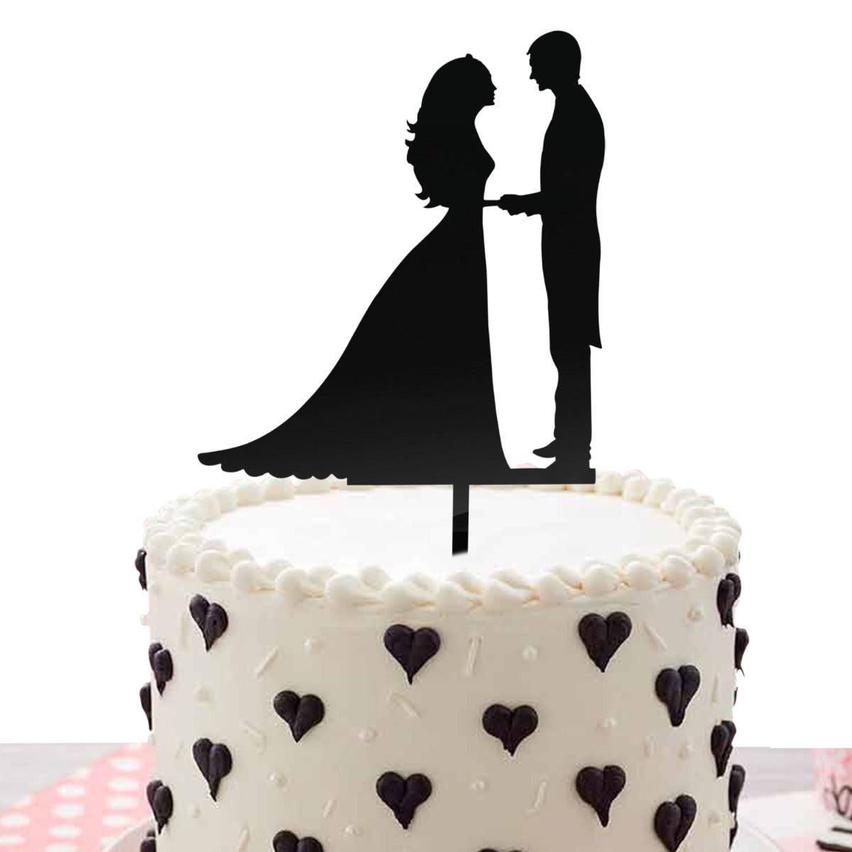 PartyCorp Couple Romantic Pose C Cake Topper For Wedding/Anniversary, 1 Piece