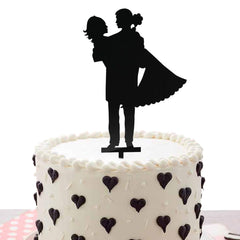 PartyCorp Couple Romantic Pose E Cake Topper For Wedding/Anniversary, 1 Piece