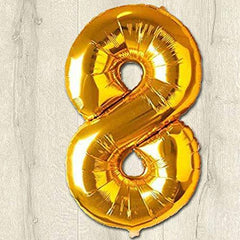 PartyCorp Eight Number Digit Gold Foil Ballon, DIY 1 piece