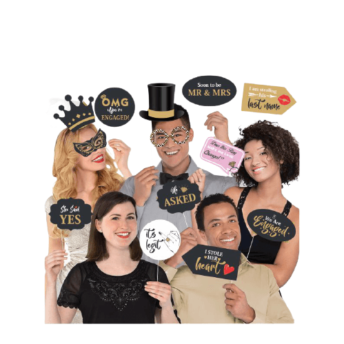 PartyCorp Engagement Party Theme Photo Booth, Photo Shoot Accessories and Props Pack Of 18