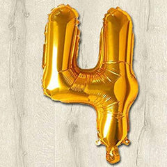 PartyCorp Four Number Digit Gold Foil Ballon, DIY 1 piece