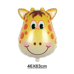 PartyCorp Giraffe Head Shaped Foil Balloon, Jungle Theme Party Decoration, 1 Pack