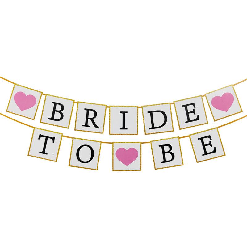 PartyCorp Glitter Bride To Be With Heart Printed Wall Banner Decoration Set