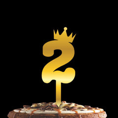 PartyCorp Gold Acrylic Number Two Digit 6 Inch Cake Topper, 1 Piece