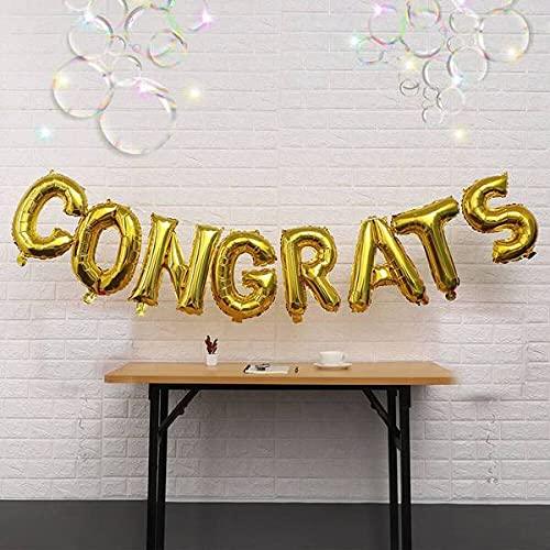 PartyCorp Gold Congrats Alphabet/Letter Foil Balloon Banner Decoration Set