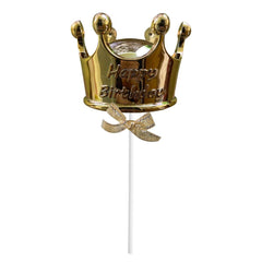 PartyCorp Gold Crown Shaped Cake Topper, 1 Pc