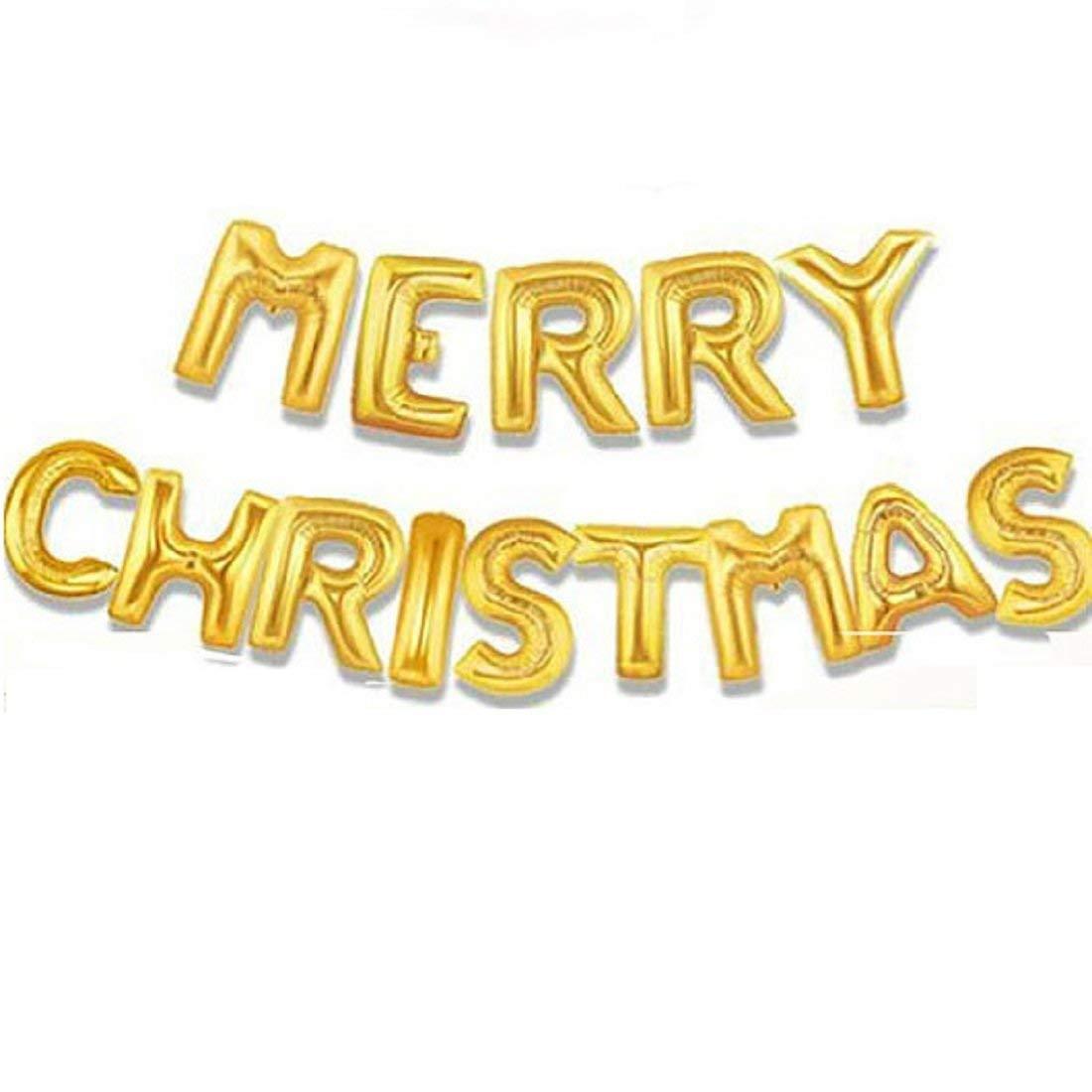 PartyCorp Gold Merry Christmas Alphabet/Letter Foil Balloon Bannner Decoration Set
