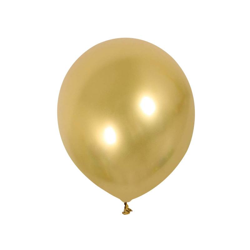 PartyCorp Gold Mettalic Chrome Balloon Party Decorations, DIY Pack of 12