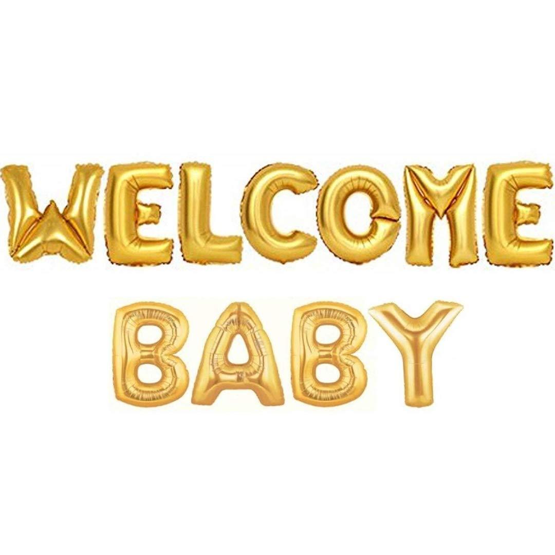 PartyCorp Gold Welcome Baby Alphabet/Letter Foil Balloon Bannner Decoration Set