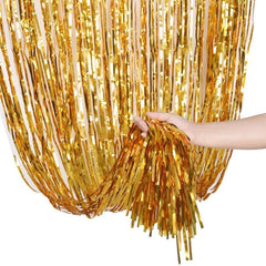 PartyCorp Golden Foil Curtain Fringe Set, 1 Pack